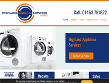 Tablet Screenshot of highlandappliances.co.uk